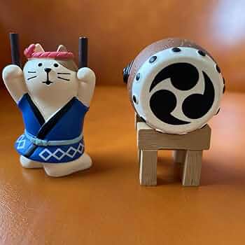 コンコンブル　和太鼓猫と 夏祭りセット デコレ（DECOLE）コンコンブル 和太鼓猫セット【置物】 - 北欧