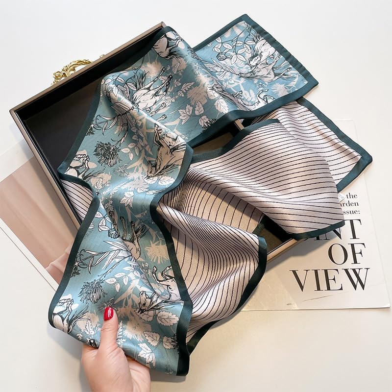 100% Mulberry Silk Scarf for Women - 59”*6.3” Long Headscarf Neck Scarf Hair Wraps - Shawls with Gift Packed - Image 5