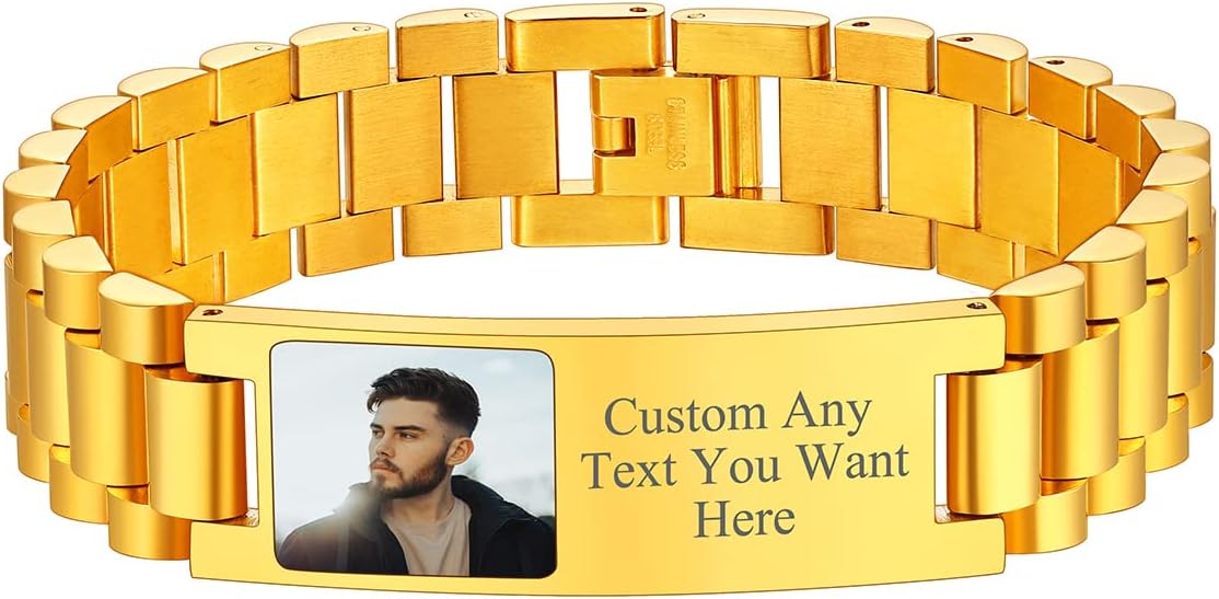 Supcare Women Men Bracelet with Picture Inside,Custom Picture Bracelet Personalized Photo Jewelry Gifts for Christams (with Gift Package)