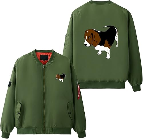 Miniatura 2 de Beagle Puppy Men's Flight Bomber Jackets Thicken Windproof Windbreaker Military Jacket Full Zip Outwear