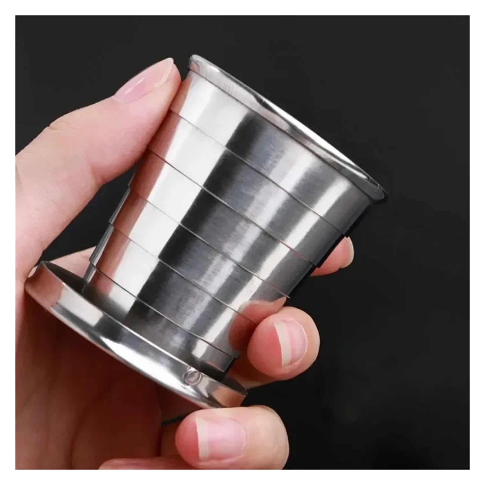 Bicchiere Acciaio Inox Pieghevole Tazza pieghevole in acciaio inossidabile | Tazze pieghevoli telescopiche for bere acqua portatile for viaggi all'aperto