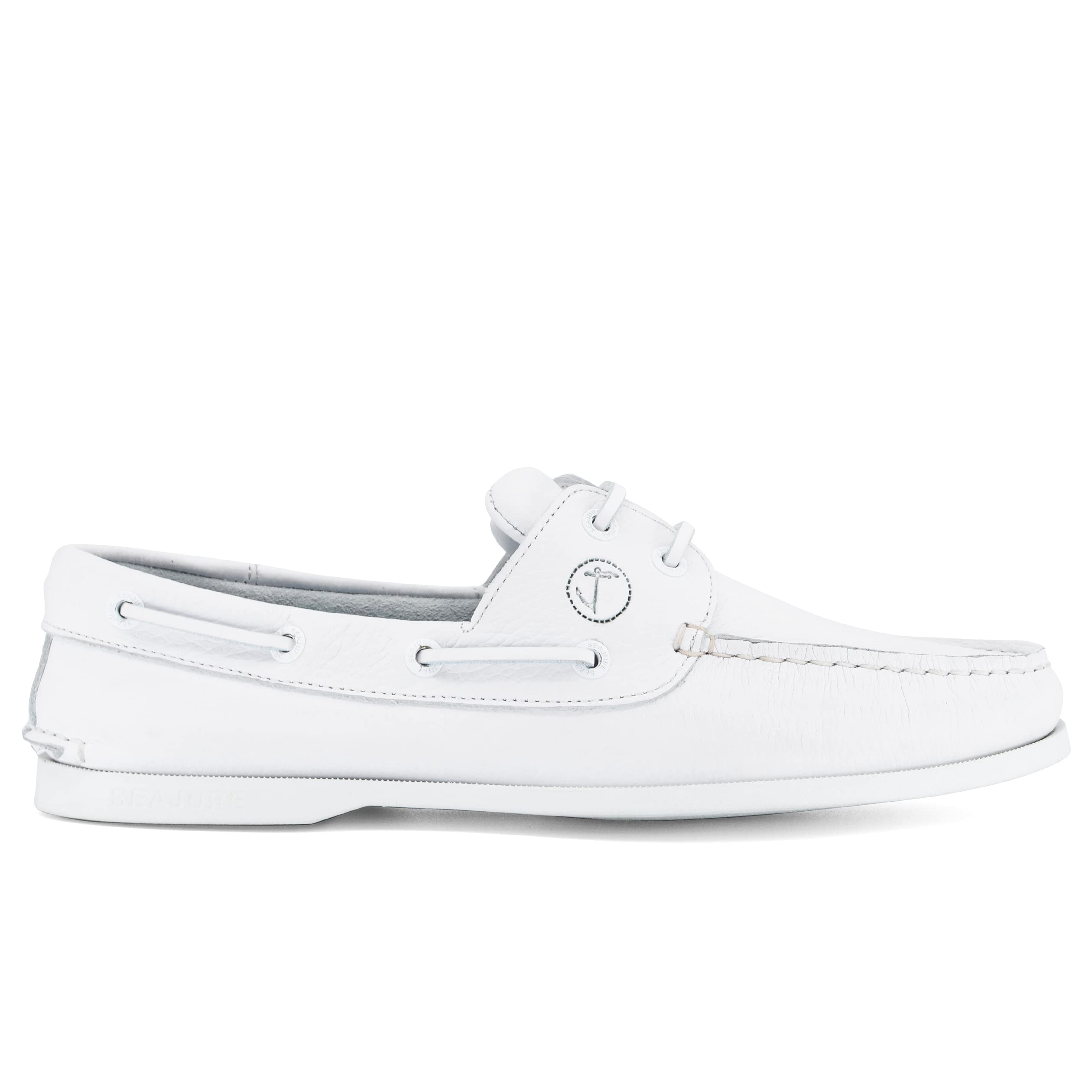 Seajure Chaussures Bateau pour Femme Knude Blanc Leather
