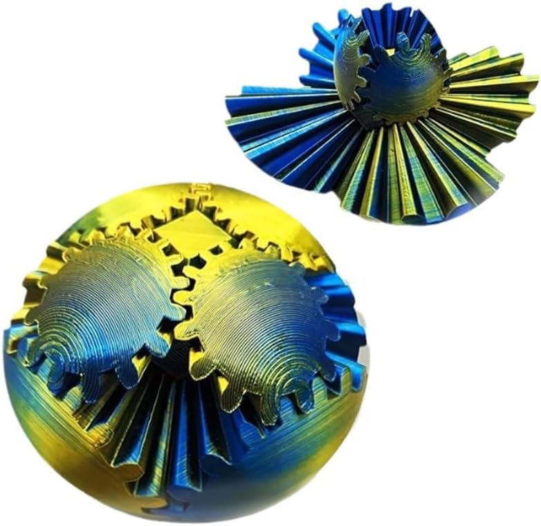 Rotating Ball with 3D Printed Gear for Endless Fun (蓝色, 8cm*8cm)