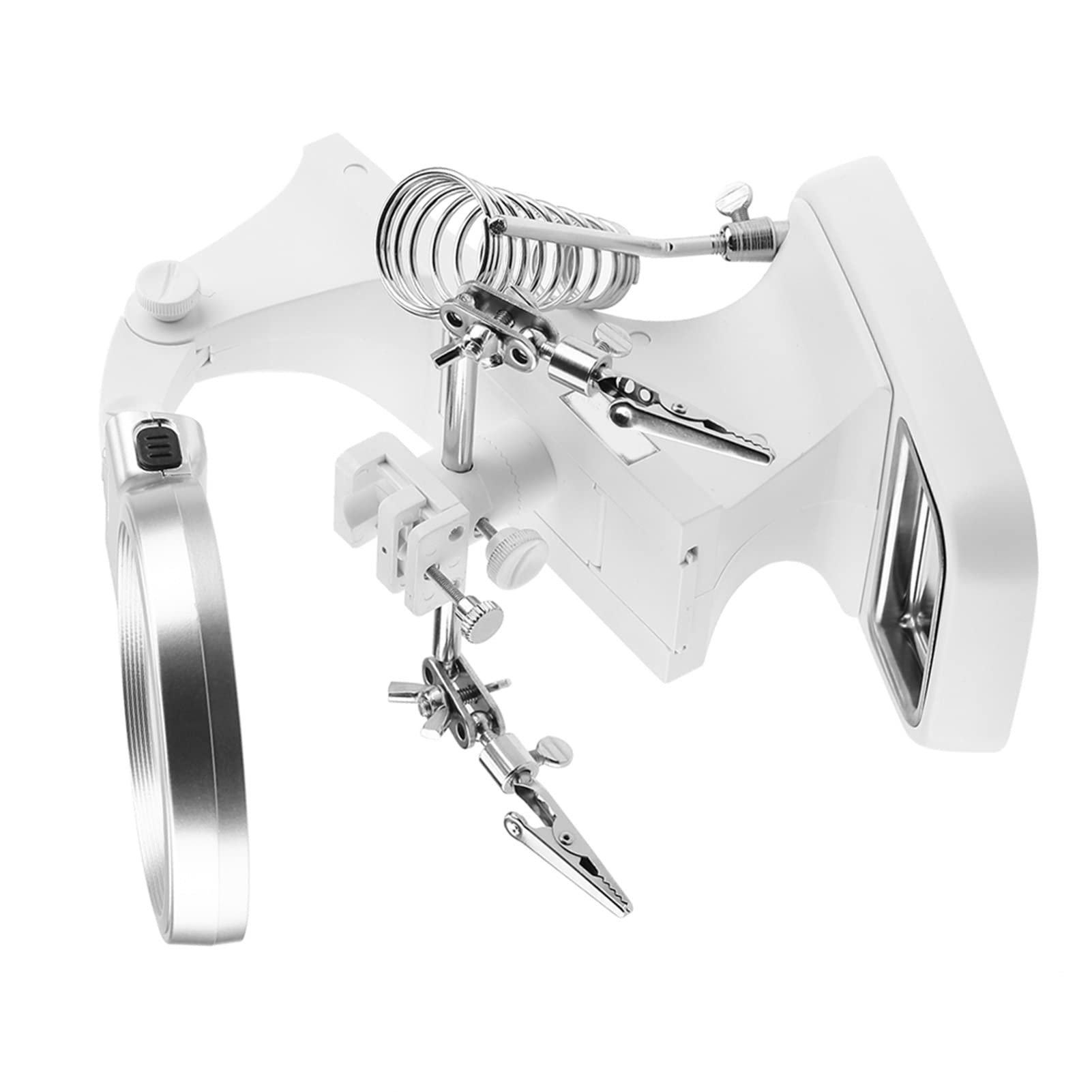 Helping Hands Soldering Station Soldering Magnifying Glass 22×20×11 Multi Functional Welding Led Magnifier Magnifying Glass Soldering 360 Rotation Repair Tool