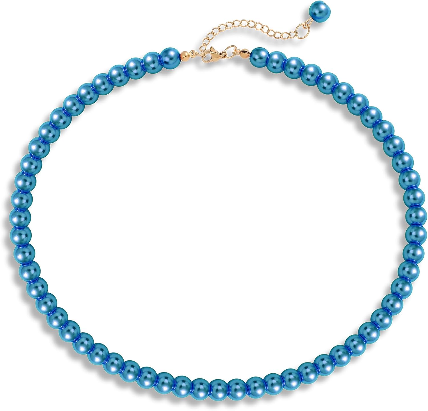 Seed Bead Jewelry: Imitation Pearl Choker Necklace in 12 Colors, 6MM/8MM Beads