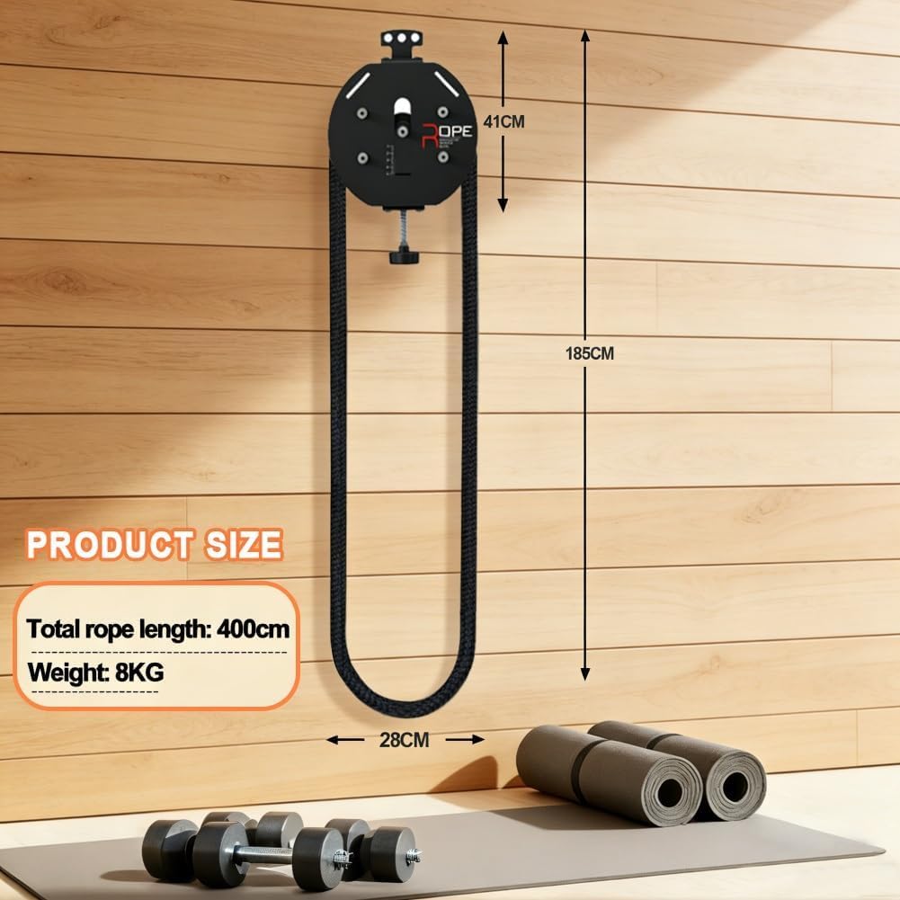 Sistema Compacto De Poleas Y Cuerda Sin Fin: Sistema De Poleas Y Cables Ajustables para Entrenamientos En Casa, Espacios Pequeños Y Rutinas De Ejercicios De Cuerpo Completo.
