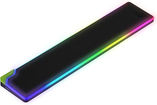 Archer Tech Lab Aphros 200 Keyboard Wrist Rest, RGB Strip Design, PU Leather, Soft Memory Foam for Stable Wrist Position & Comfort, Anti Skid Base…