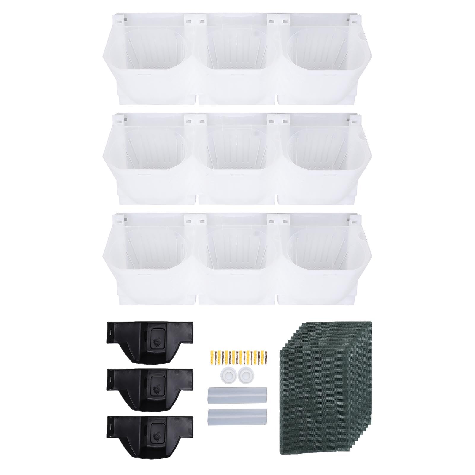 Domary Vertical Hanging Garden Flower Pots Space-Saving for Indoor (White)