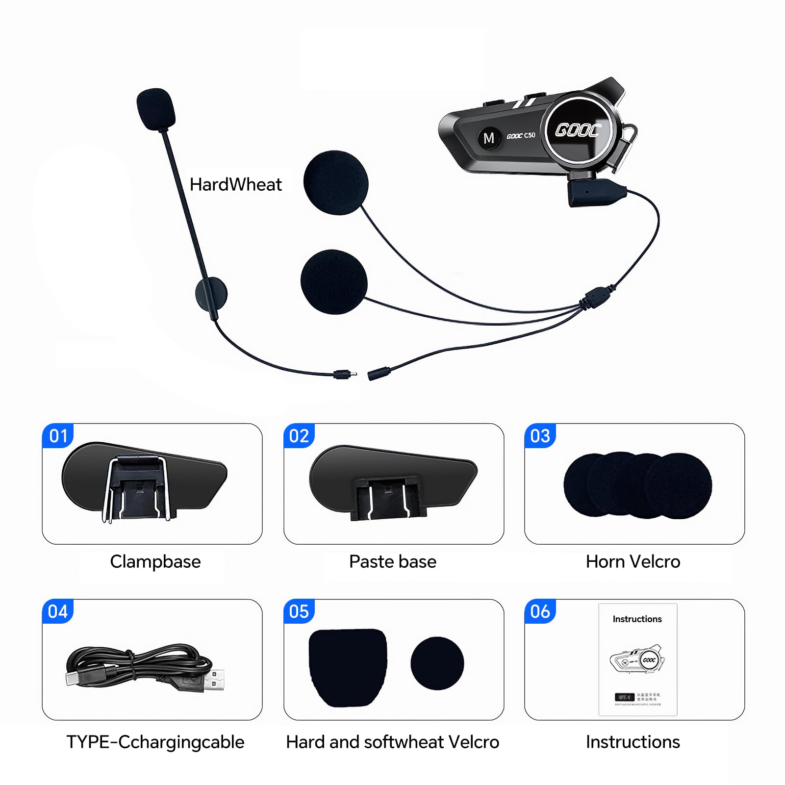 Auricolare Bluetooth per casco da moto, alta qualità del suono, cuffie sportive impermeabili, altoparlanti a mani libere, controllo delle chiamate musicali, risposta automatica, 120 ore di