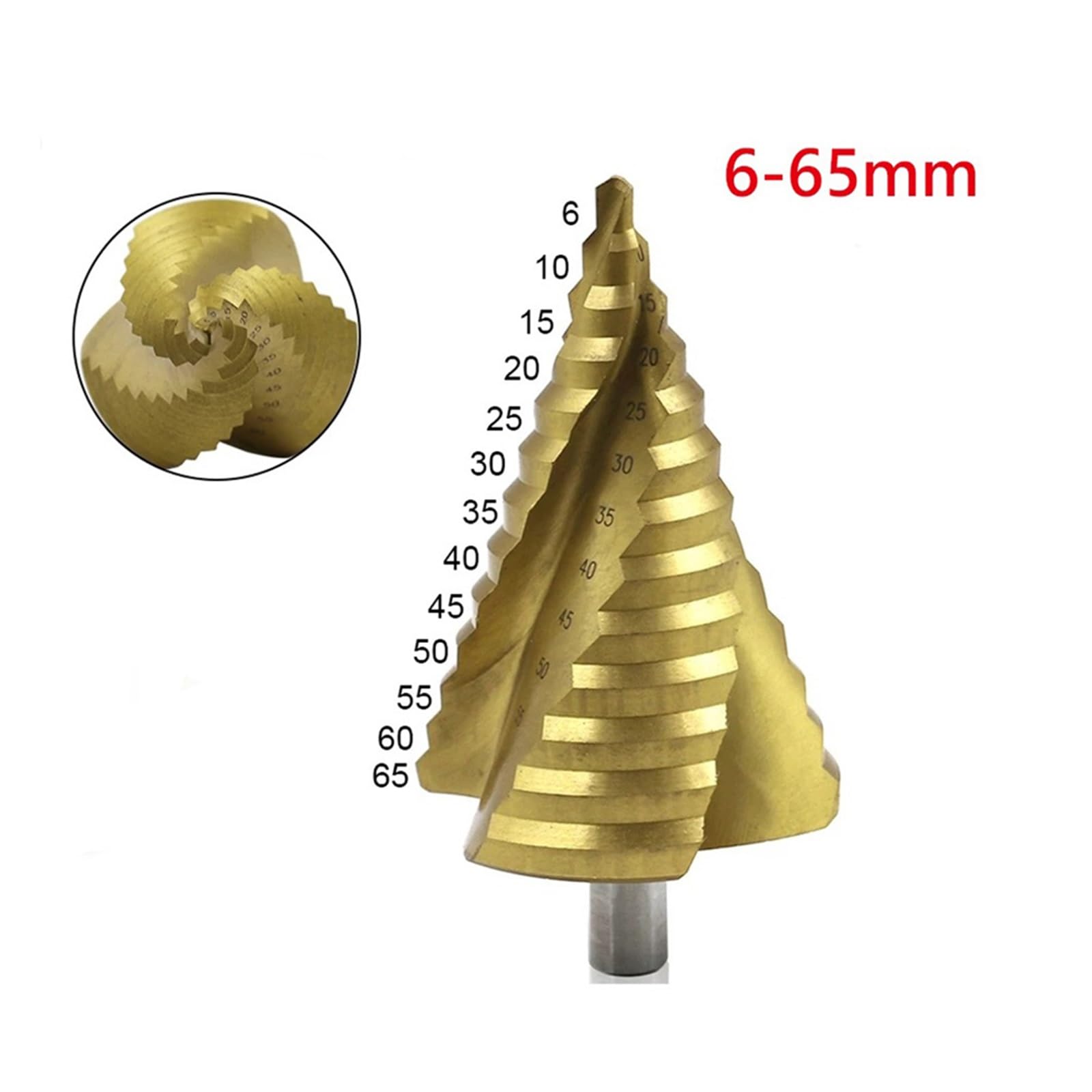 1 * wiertło stopniowe pokryte tytanem duża spirala HSS 6-65mm wiertło do rowków Pagoda wycinak otworów do płyta żeliwna aluminiowa