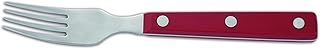 Arcos Nóż stołowy – widelec do steków – stal szlachetna 18/10 i 195 mm – uchwyt ręczny polioksymetylen (POM) kolor czerwony