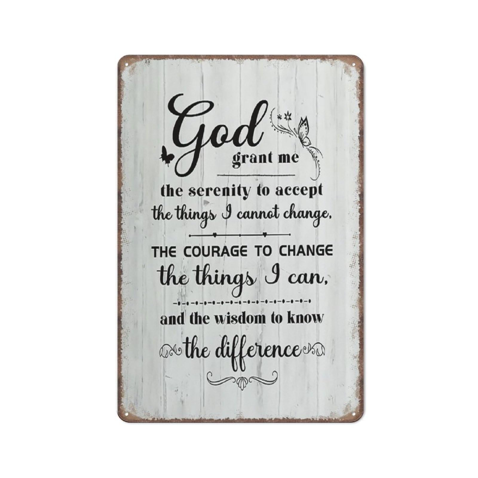 God Grant Me The Serenity To Accept The Things I Cannot Change Sign Decor,Funny Metal Sign Metal Tin Sign 8X12 Inch