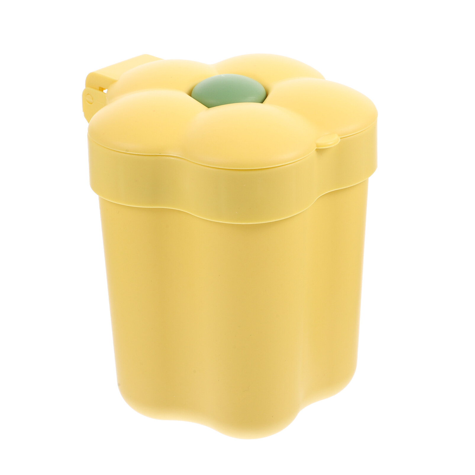 Image of Cabilock Flower Shaped Mini Trash can with Lid Small Desktop Trash can Cartoon Garbage can for Desk Bedroom Office Study Table Top Waste .51 X 4.72 X 4.72 in