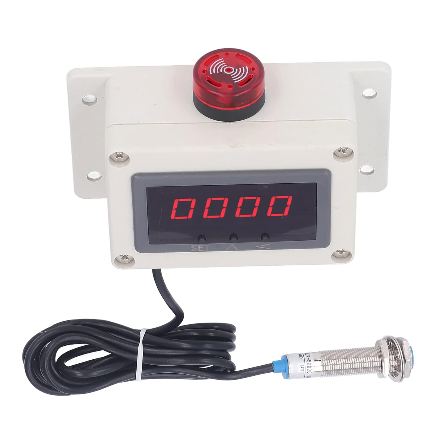 Motor Tachometer Easy Installation Magnetic Induction Hall Sensor Anti Interference Digital RPM Speed Meter with Alarm US Plug 100‑240V