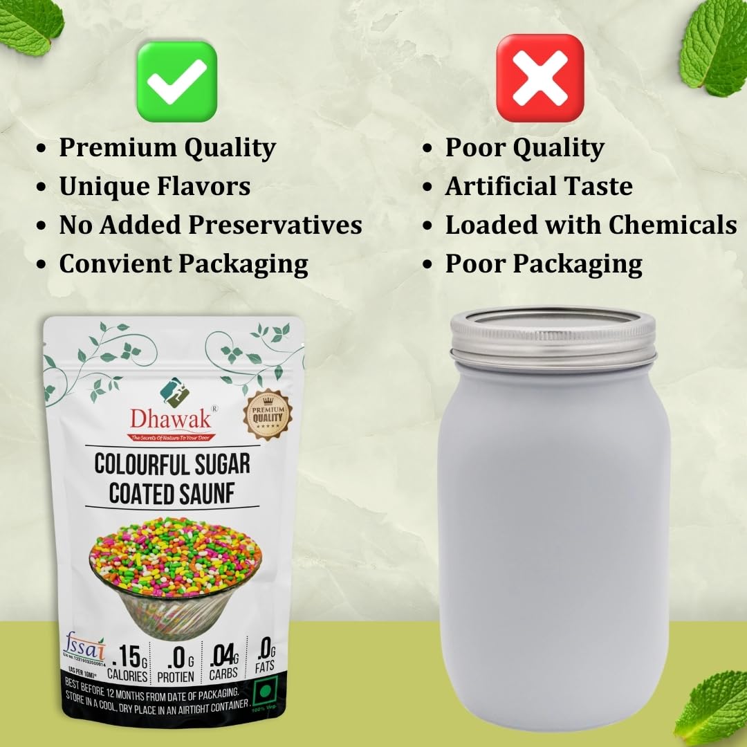 Dhawak Colourful Sugar Coated SAUNF|Colourful Fennel Seed - 900 GMS. Mouth FRESHNER - Image 4 thumbnail