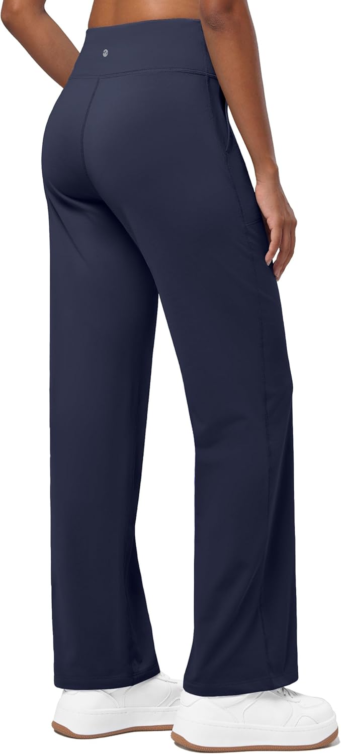 Willit Women's Fleece Lined Pants Wide Leg Thermal Yoga Winter Pants with Pockets High Waist Comyf Casual Lounge Pants - Image 3