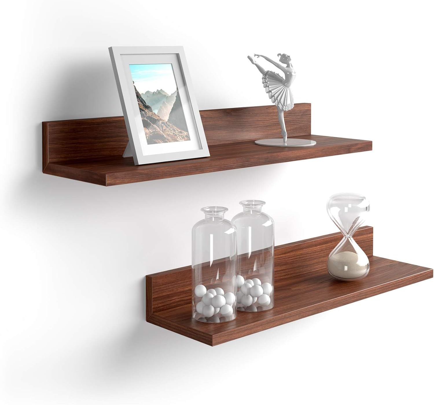 Mobili Fiver, Set of 2 Rachele Shelves, 23.62 in, Ashwood Black, Made in Italy