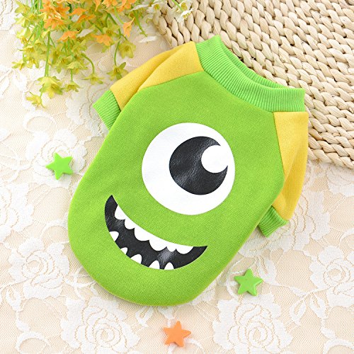Dog Clothes Sports Winter Vest Chihuahua Bichon Frise Apparel Doggy Pet Cat Coat 10 Color for Choose (L（length11.8，chest15.7）, Mike Wazowski)