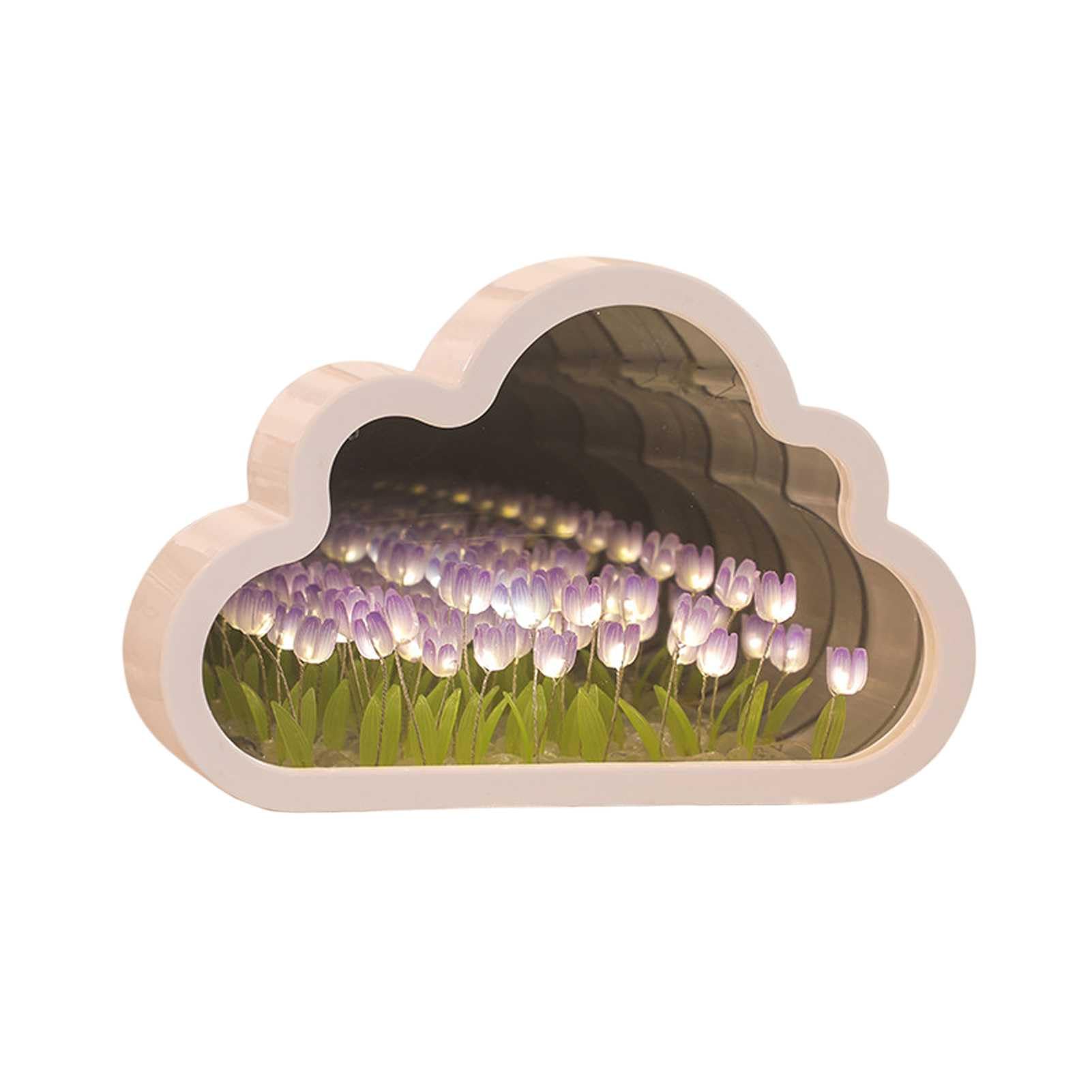 Fai da te tulipano specchio cubo lampada simulazione fiore camera da letto dormire lampada da tavolo artigianato fatto a mano tulipani specchio luce notturna regali di compleanno  15