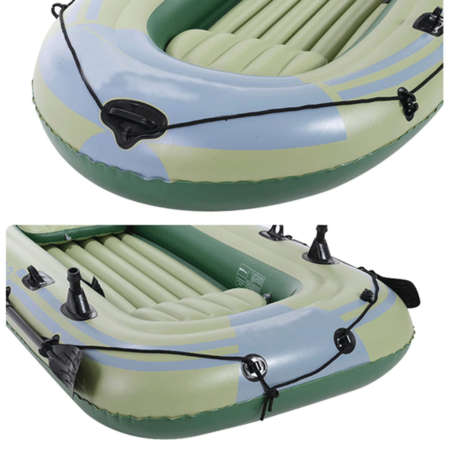 Grande Barca Gonfiabile, Gommone Portatile in PVC Addensato con Pagaia per Pompa d'Aria, Kayak Gonfiabile - Kayak da Pesca Gonfiabile Tandem per 2 Persone,Blu,272x152cm