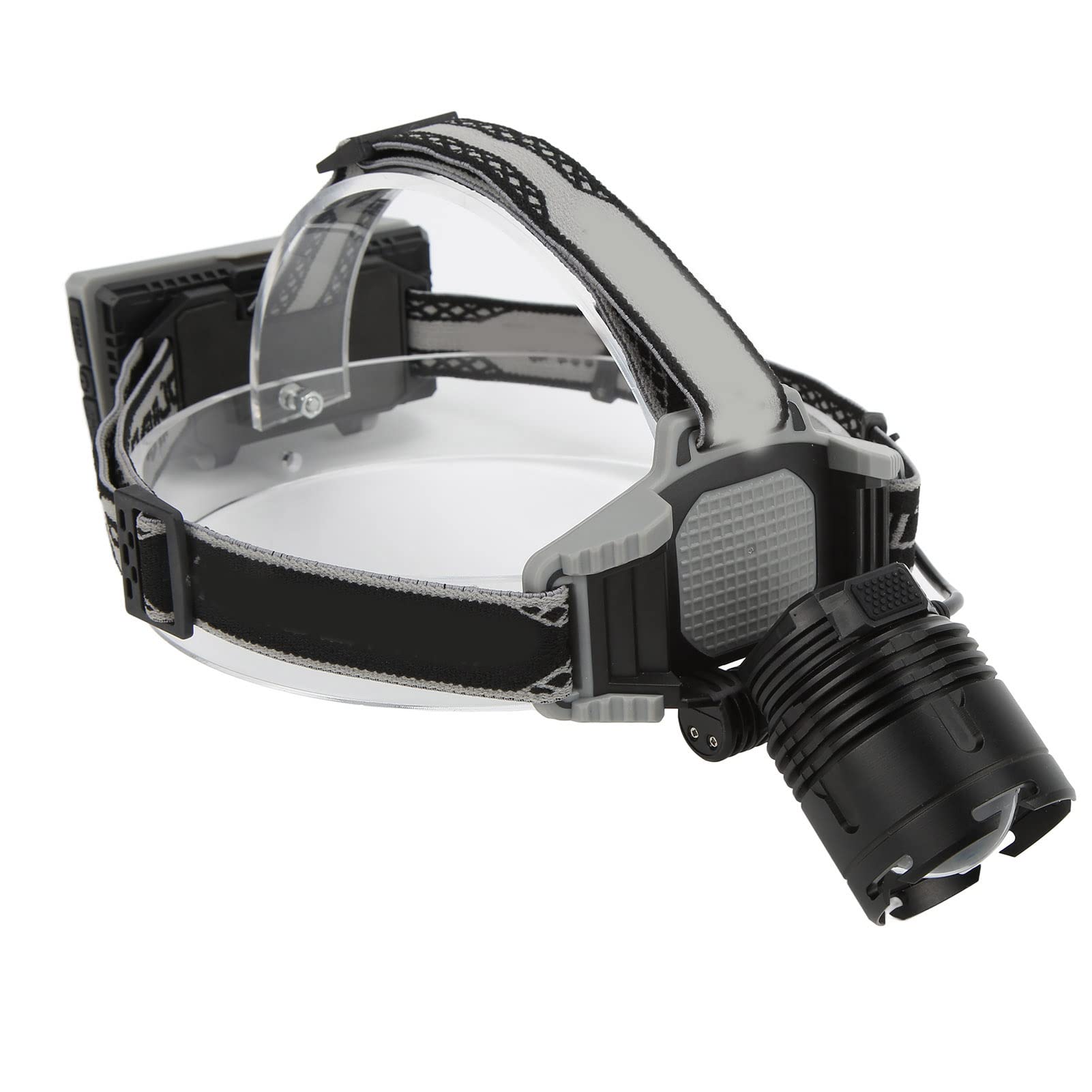 Lampada frontale XHP70 con display digitale, torcia frontale ricaricabile tramite USB, luce da fascia regolabile con zoom da 1800 lm per campeggio, pesca, ciclismo notturno e uso