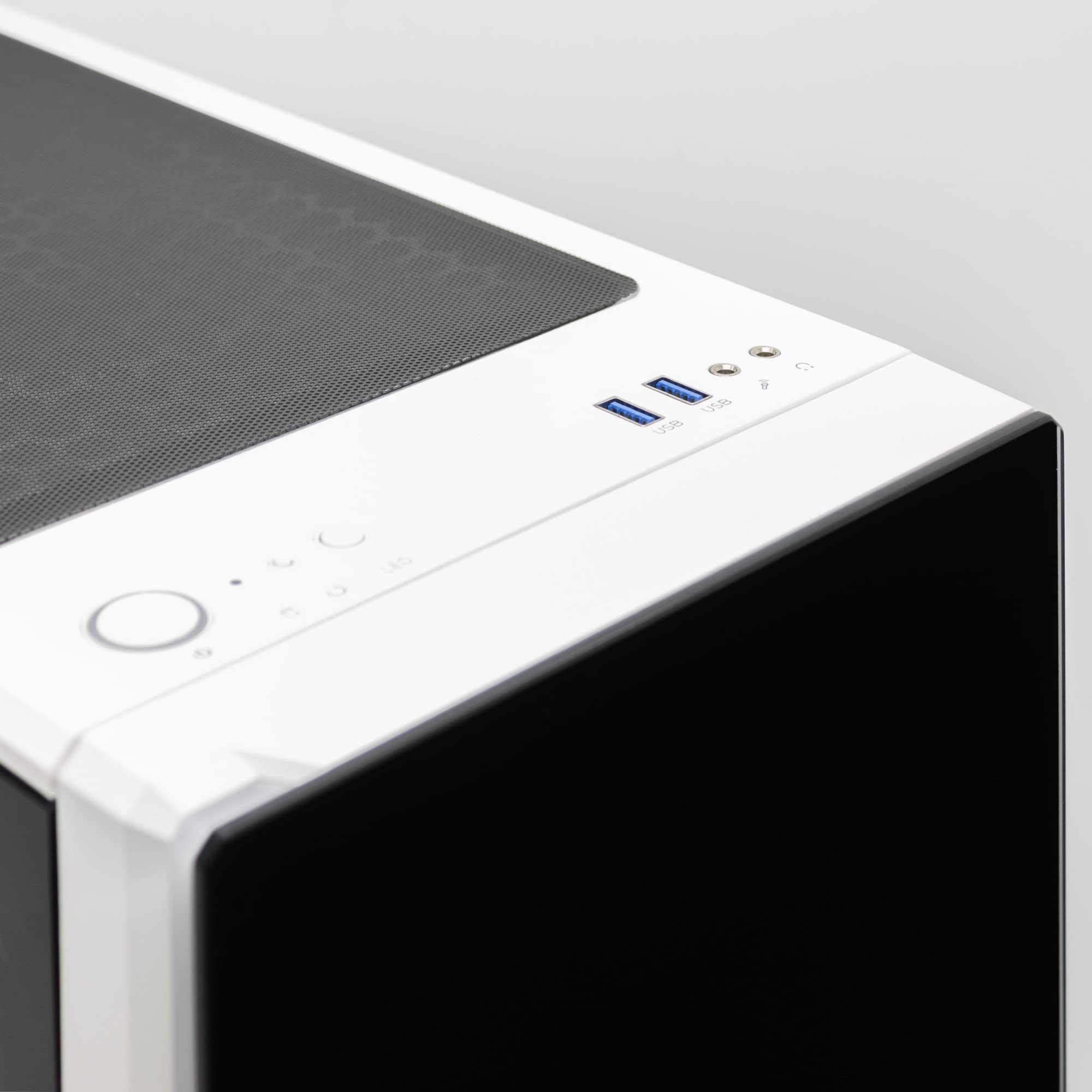 Simpletek Case Gaming Bianco Trasparente LED ARGB Frontali | ATX MICRO-ATX MINI-ITX mATX Ventola 120mm RGB