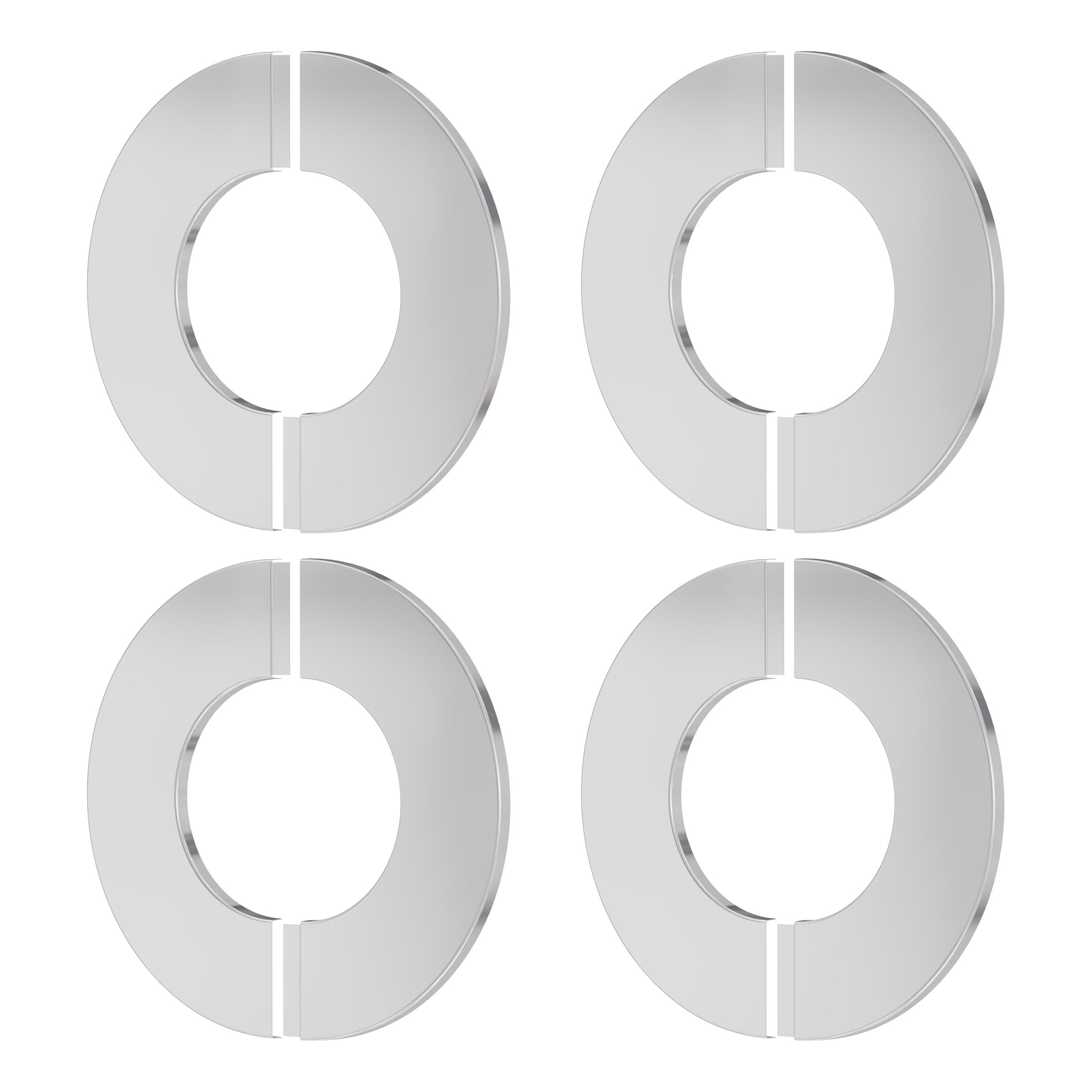 Lot de 4 brides fendues murales pour tuyaux d'eau de 40 mm de diamètre en acier inoxydable - Argenté