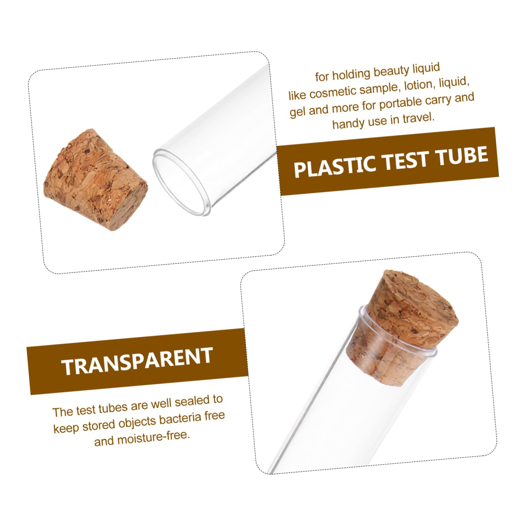 VILLFUL 30pcs Test Tubes with Stoppers Sample Testing Vials Terrarium Tank Experiments Laboratory Test Tubes Tube Test Tubes with Cork Lids Test Tubes with Lids Wooden