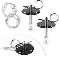 Vista 1 de Kit de pasadores de capó para automóvil, clip de bloqueo de pasador de capó de acero inoxidable con cordón de carreras para fijar la cubierta