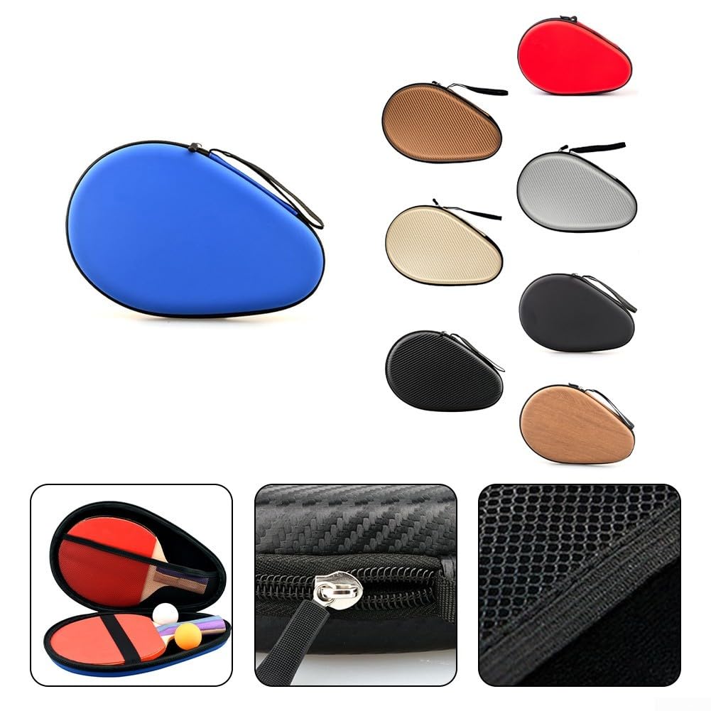 Custodia Impermeabile Per Racchette Da Ping Pong Con Cerniera - Porta 2 Racchette E 3 Palline - Tessuto Oxford