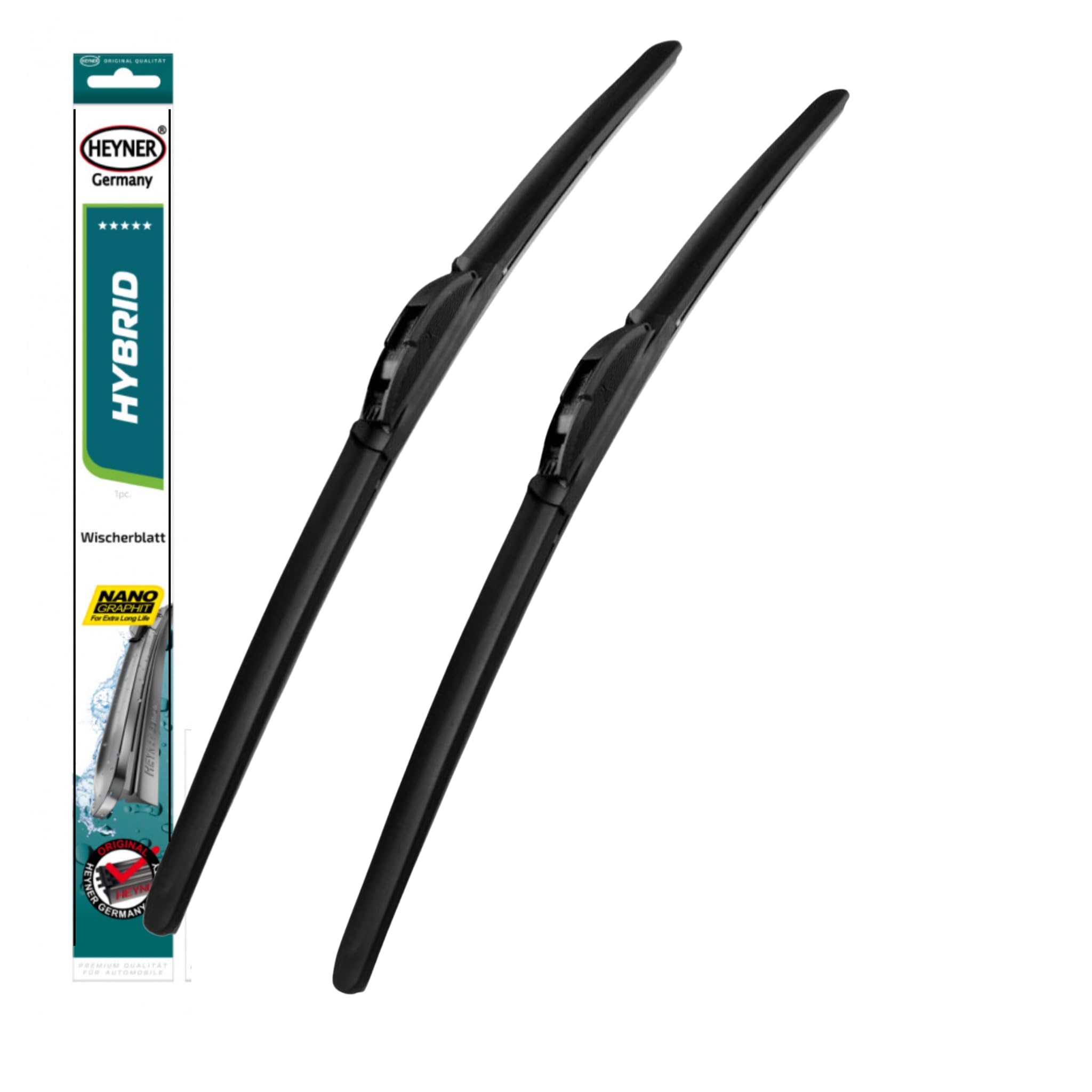 Heyner Germany Fits Vw Fox Models 2005 To 2011 Aeroflat Hybrid Windscreen Wiper Blades 21"15" Front Replacement Set HH2115H