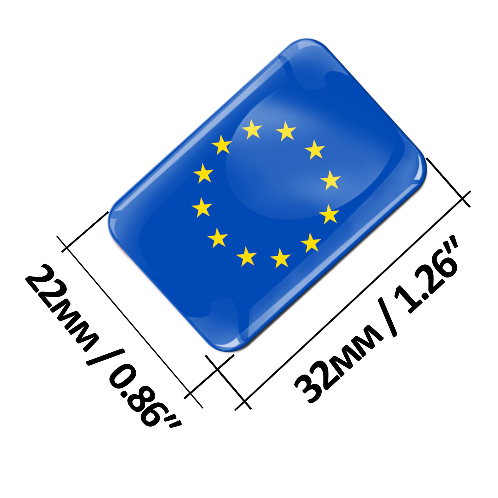 Biomar Labs Naklejka na flagę samochodu 3D żelowy emblemat Domed Badge zestaw 2 sztuk F 244