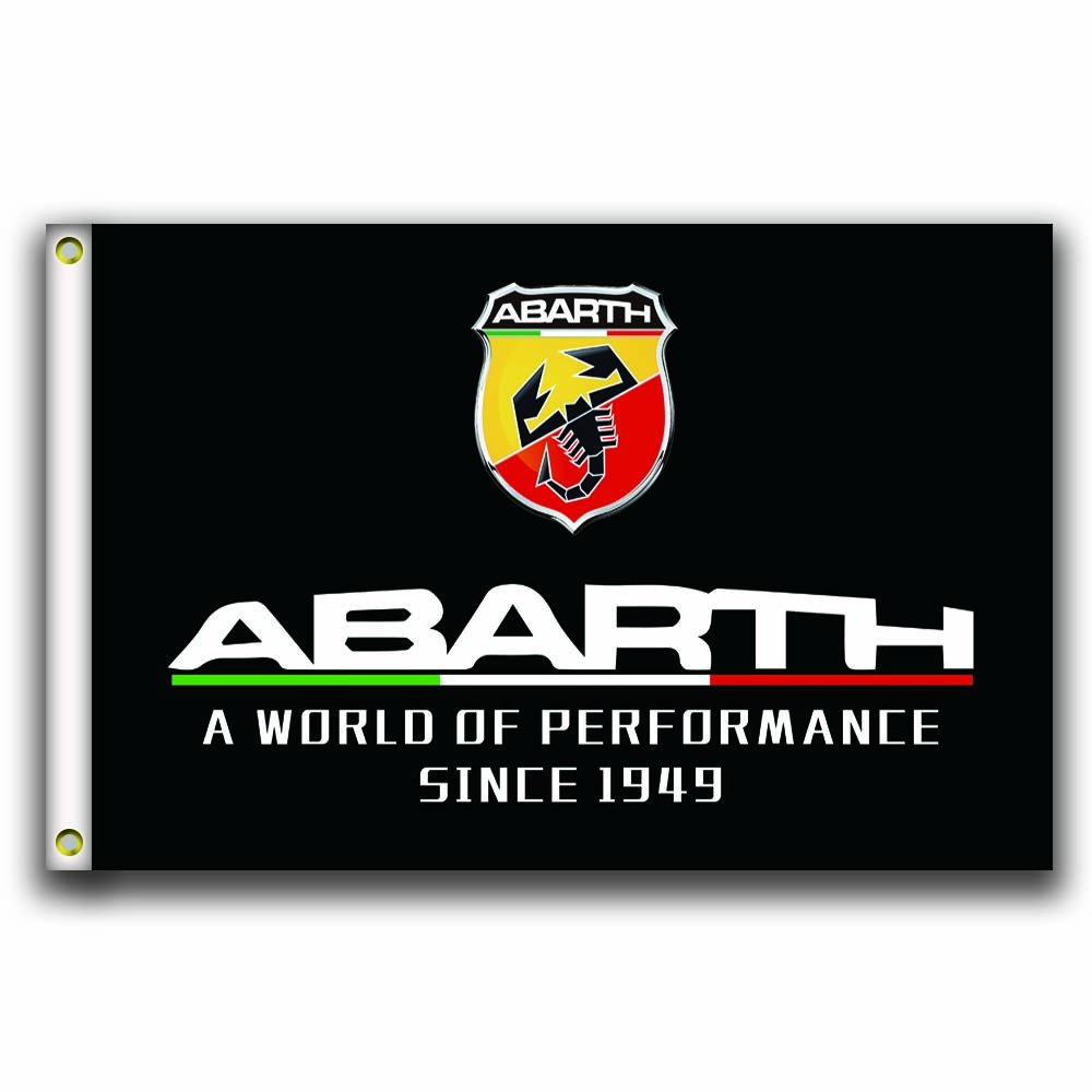 MCPACEAbarth Flags Banner 3X5FT-90X150CM 100% Polyester,Canvas Head with Metal Grommet,Used Both Indoors and Outdoors