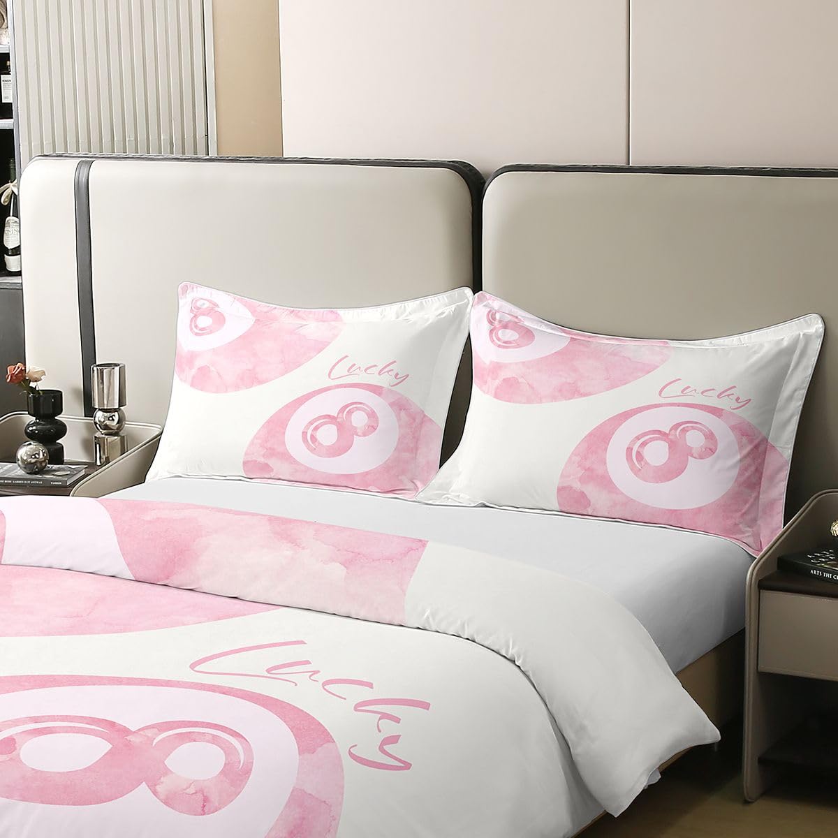 Homewish Modna poszewka na kołdrę z 8 kulkami różowa szczęśliwa Y2K bawełna zestaw pościeli gradientowa poszewka na kołdrę preppy wystrój pokoju estetyczne zestawy łóżek