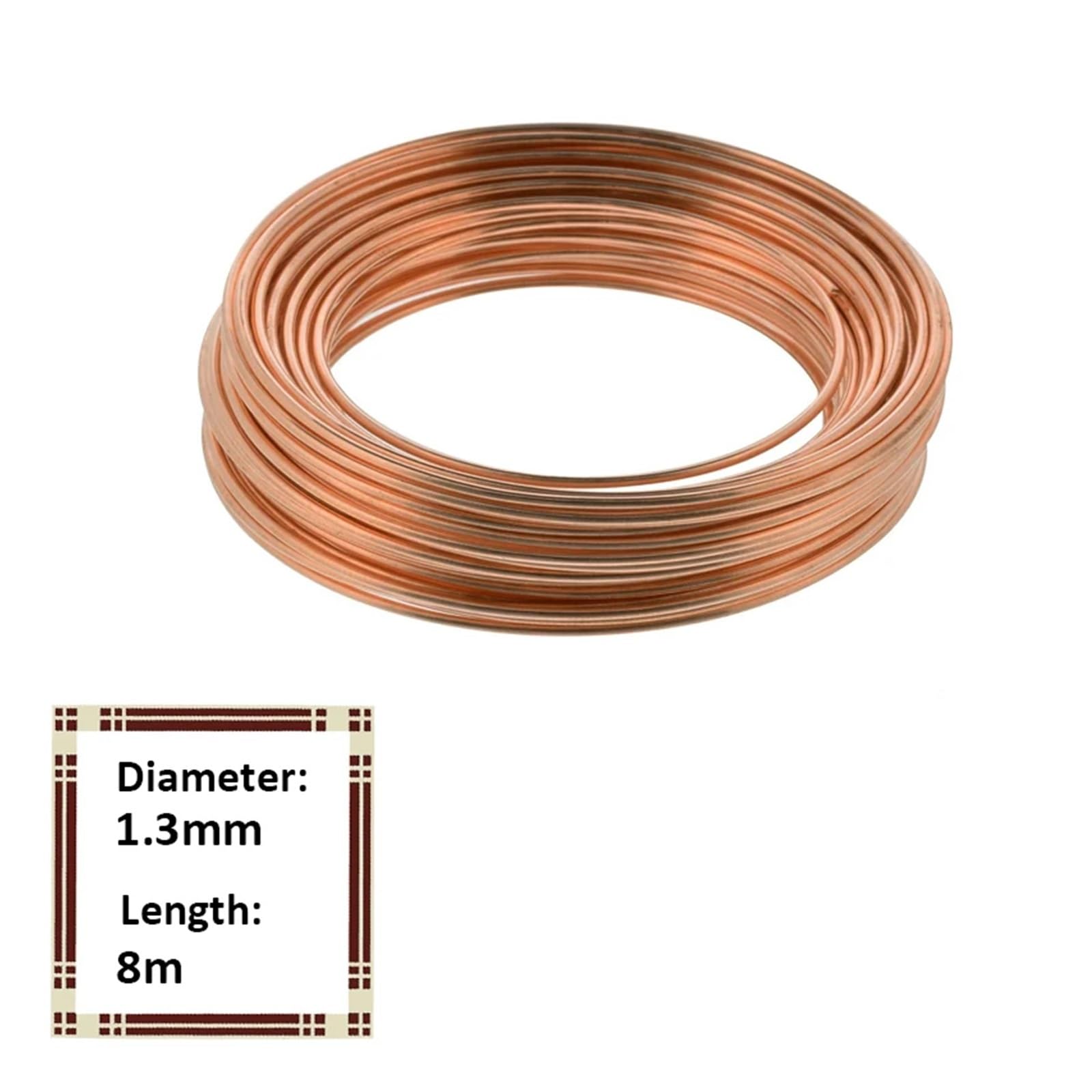1300M-6M Przewód miedziany lakierowany 0,1 mm -1,5, przewód magnetyczny, emaliowany, cewka przewodu miedzianego(1.30mm 8m No Spool)