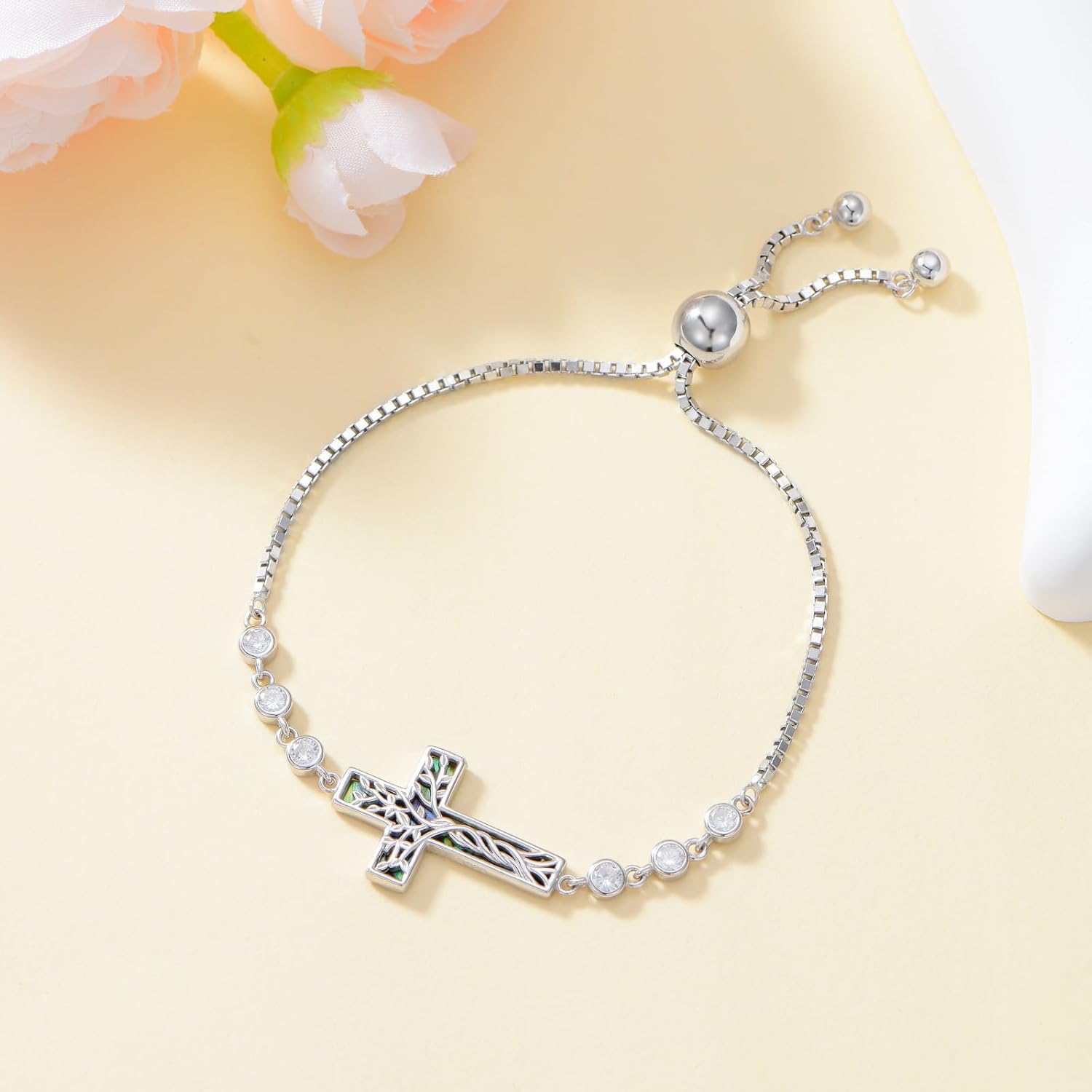 Faith/Jesus Bracelet for Women 925 Sterling Silver Infinity Love Adjustable Bracelets Christian Religious Bracelet Jewelry Birthday Graduation Gifts for Friend Her Daughter - Image 2