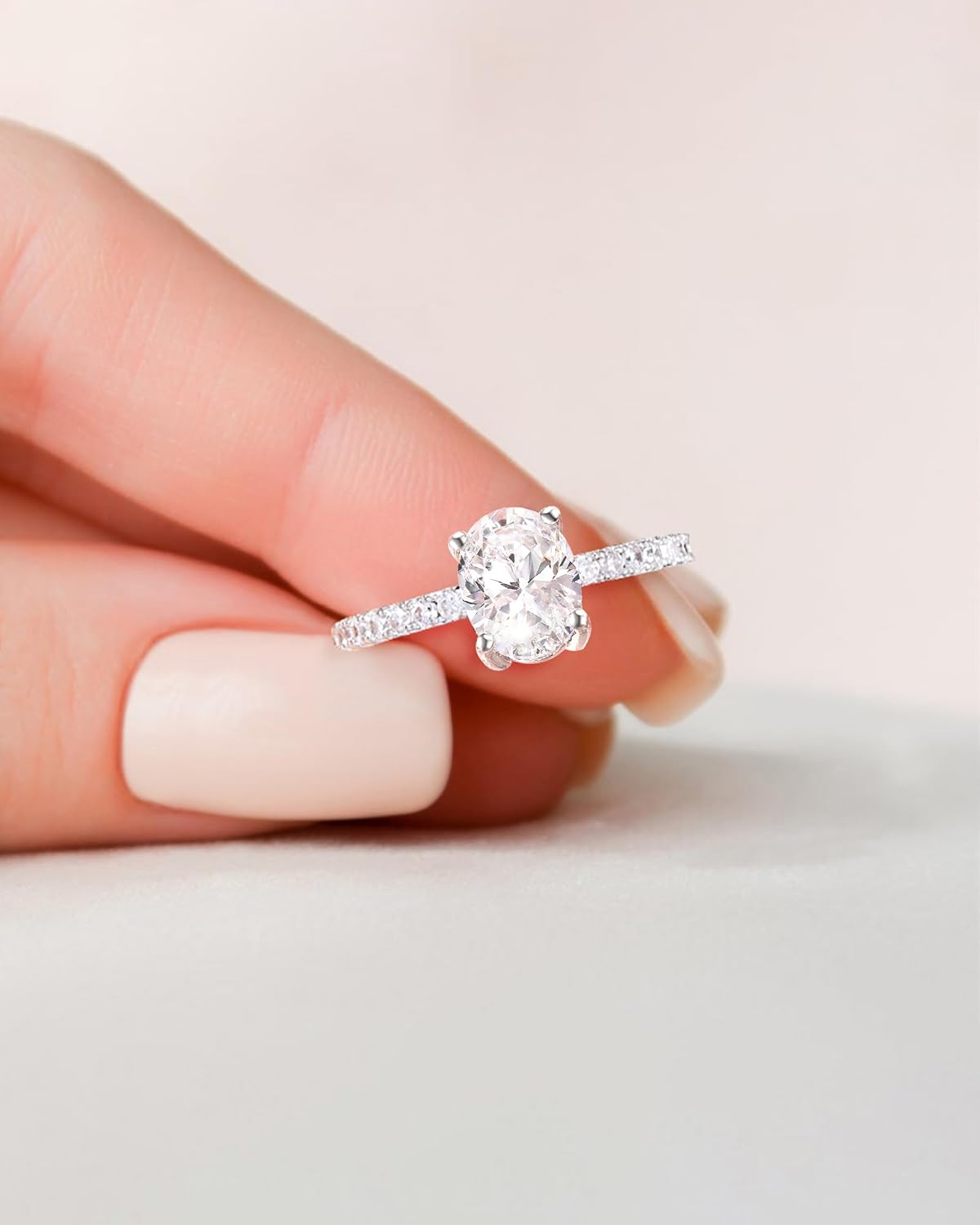 TIGRADE 1.5CT Bridal Ring Sets Oval Cut Cubic Zirconia Wedding Band Curved CZ Engagement Stackable Rings for Women Size 3-12 - Image 4