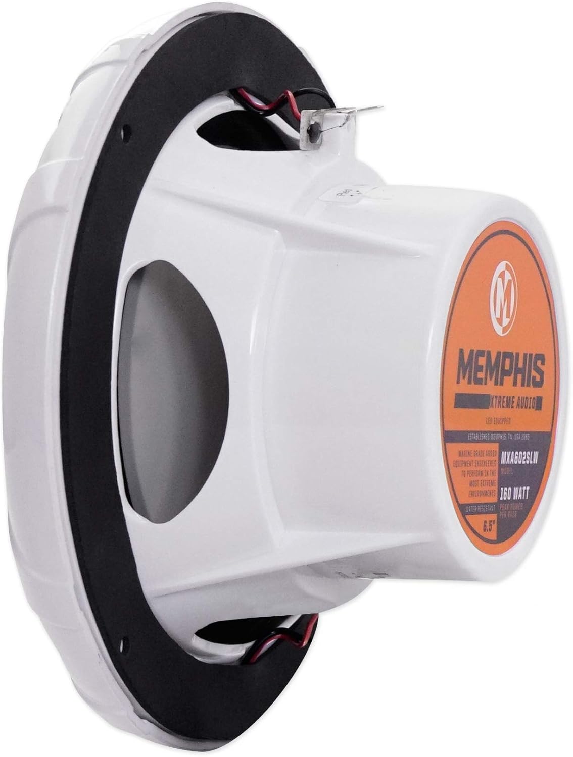 Memphis (4) Audio MXA602SLW 80 Watt 6.5" White Marine LED Speakers for Boat