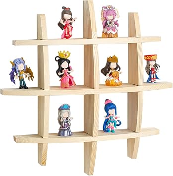Floating Crisscross Figure Display Shelf Wall Mounted Wooden Shelves Stand for Action Figures and Miniatures Kitchen Tableware Storage Chinese Tea Cup Holder