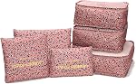 Rojeam Cubes d'emballage 6 Pcs Travel Bagage Organizer Packing Organizers Set (Vin Rouge)