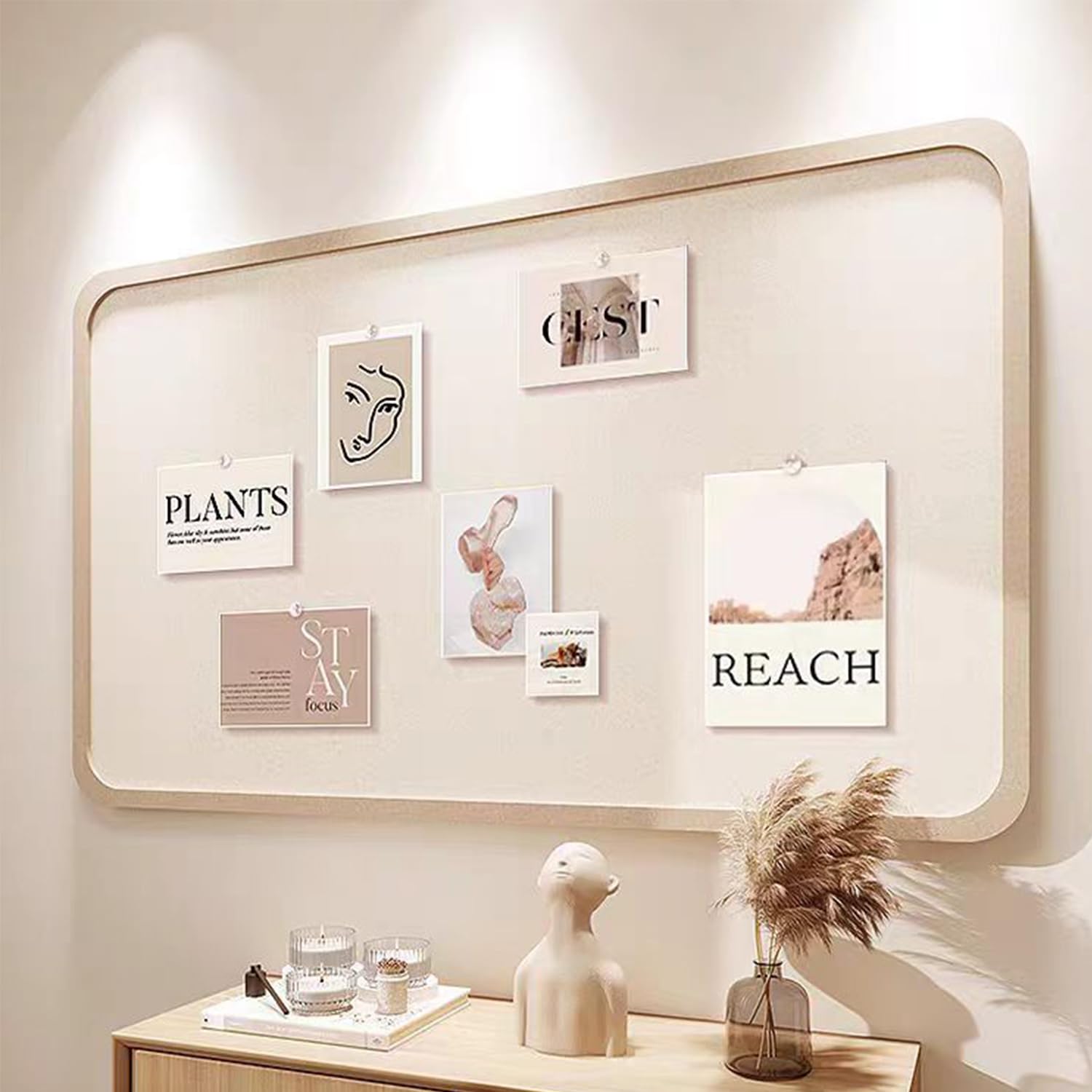 Amazon | コルクボード 大 壁掛け おしゃれ 写真 穴不要 画鋲付 DIY