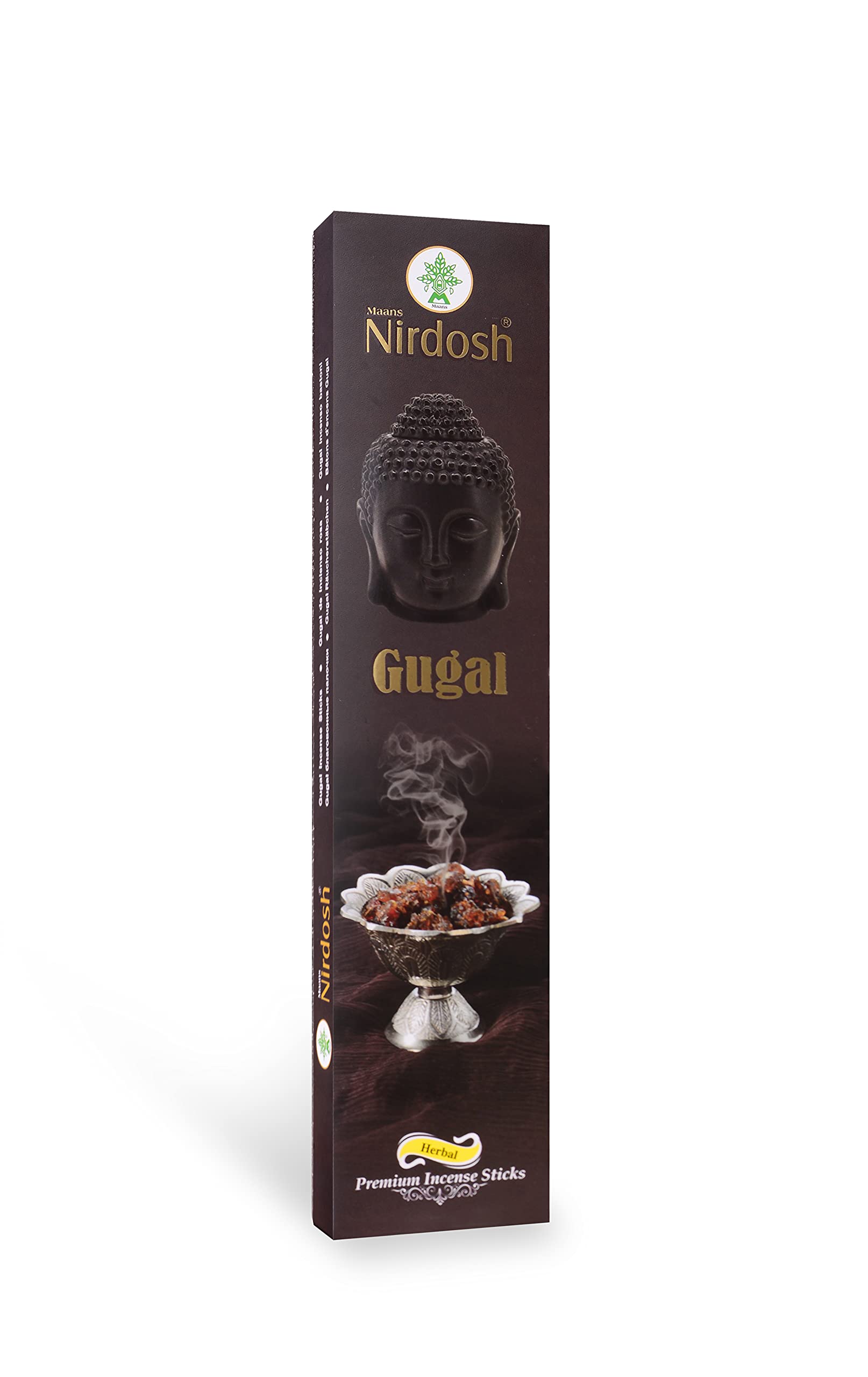Nirdosh Natural Incense Sticks Gugal Flavor - Pack of 3 (100g. + 100g. + 100g.) 12" Inch Long & Low Smoke Incense