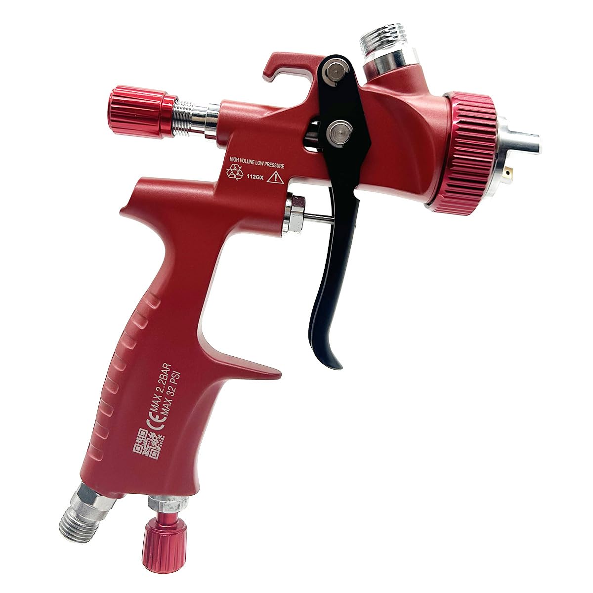 Kit de pistola pulverizadora HVLP, boquillas de pintura de acero inoxidable de 1,4 mm, 1,5 mm, 1,8 mm, taza de pintura de capacidad 600 ml, pulverizador de pintura de alimentación por gravedad