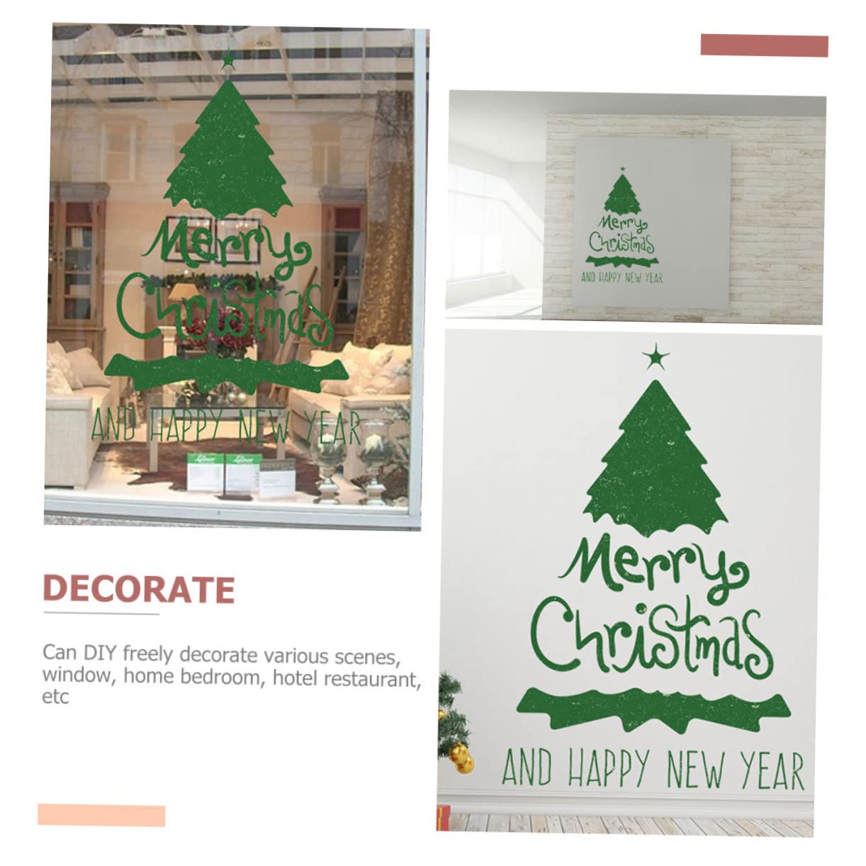 Cabilock 5 Juegos Pegatinas De Pared Con Árbol De Navidad Pegatinas Para Ventanas De Tiendas Luces Navideñas Festivas Calcomanías Navideñas Para Ventanas Calcomanías 2 hojas * 5