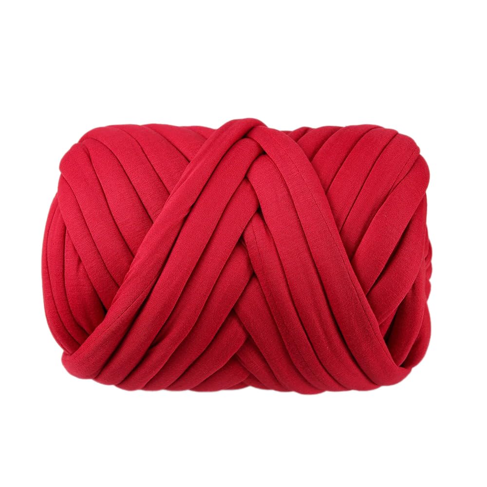 Hilo de lana gruesa, lana para tejer a mano, hilo grueso de lana de ganchillo, hilo de lana suave para manualidades, manta, cojín, mochila, cesta para mascotas, rojo castaño, 1000