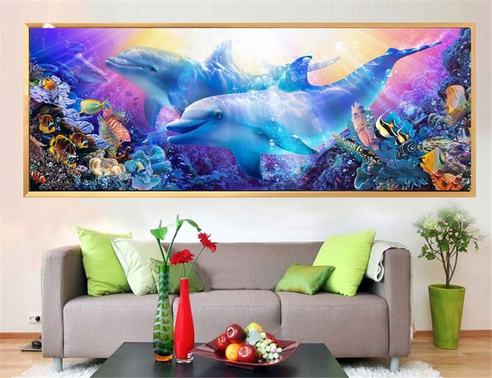 DIY 5D Broderie diamant Painting kits Complet Dauphin DIY Plein Forage Diamant Peinture Strass Broderie Point De Croix toile Arts Artisanat pour La Maison Décoration Murale 60x90cm DIY 5D Broderie diamant Painting kits Complet Dauphin DIY Plein Forage Diamant Peinture Strass Broderie Point De Croix toile Arts Artisanat pour La Maison Décoration Murale 60x90cm