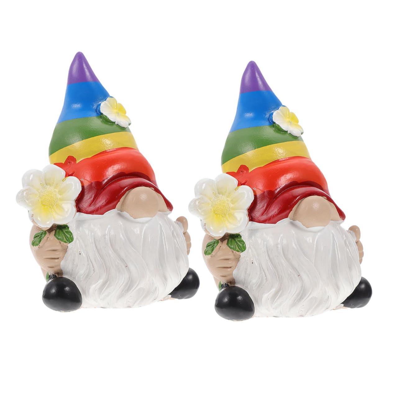 Toyvian 4 Sätze Gartenzwerge Figuren Deko Für Garten Handgefertigte Harzstatue Geschenkidee Für Gartenliebhaber Und Tragbar Für Außenbereich 2 Stück * 4