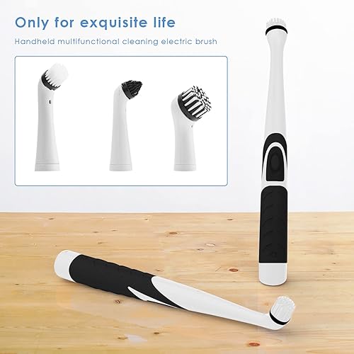 Miniatura 5 de FAMKIT Cepillo de limpieza eléctrico, herramientas de limpieza con 5 cabezales de cepillo y 3 almohadillas de esponja para cocina, baño, lavabo