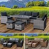 BRAST Gartenmöbel Set Delight | bis zu 7 Personen viele Farben | incl. extra Dicke Kissen | TÜV geprüft | Outdoor Loungemöbel Sitzgruppe Essgruppe Garnitur | Grau/Anthrazit
