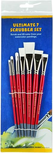 Vista 17 de Creative Mark Scrubber - Pinceles de acuarela profesionales para frotar, secar, remodelar bordes y mucho más. - # 2-2